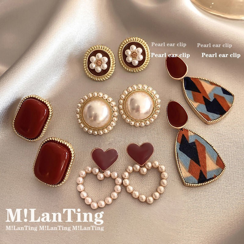 Wholesale s925 silver needle niche high-end female temperament earrings